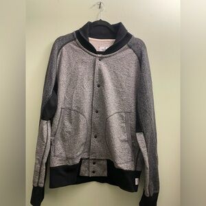 Men’s Reigning Champ Varsity Jacket Contrast Gray and Black XL fits smaller 22”